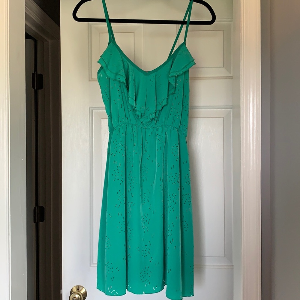 Green Flower Print Dress